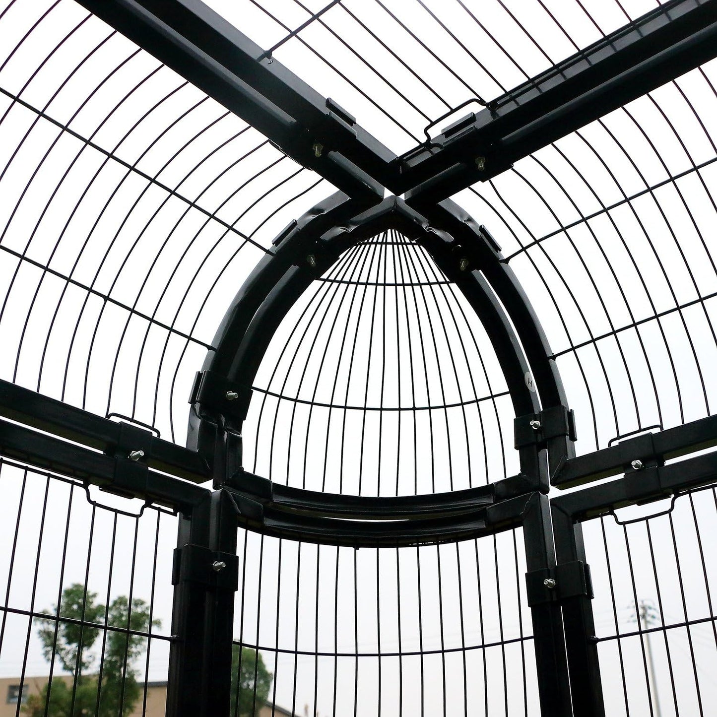 wonline Parrot Cages for Large Birds Outdoor Extra Large Bird Cage with Bird Cage and Perch, Suitable for Macaws Canaries Parrots Budgie Lovebirds (Black)