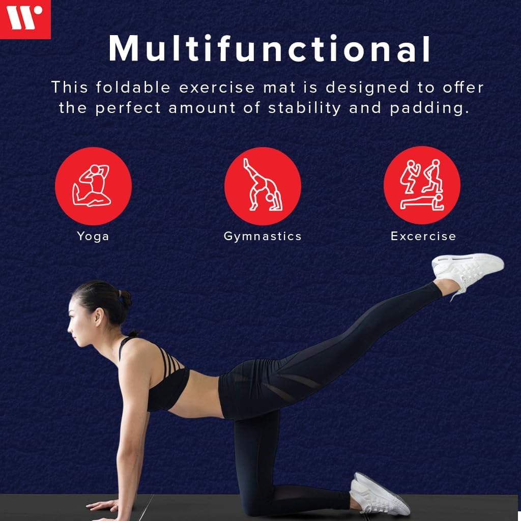 We Sell Mats - 4 ft x 8 ft x 2 in Personal Fitness & Exercise Mat for Home Workout - Lightweight and Folds for Carrying – All Purpose Home Gym Mat – Thick Mat for Yoga, Pilates, Stretches, and Floor Exercises