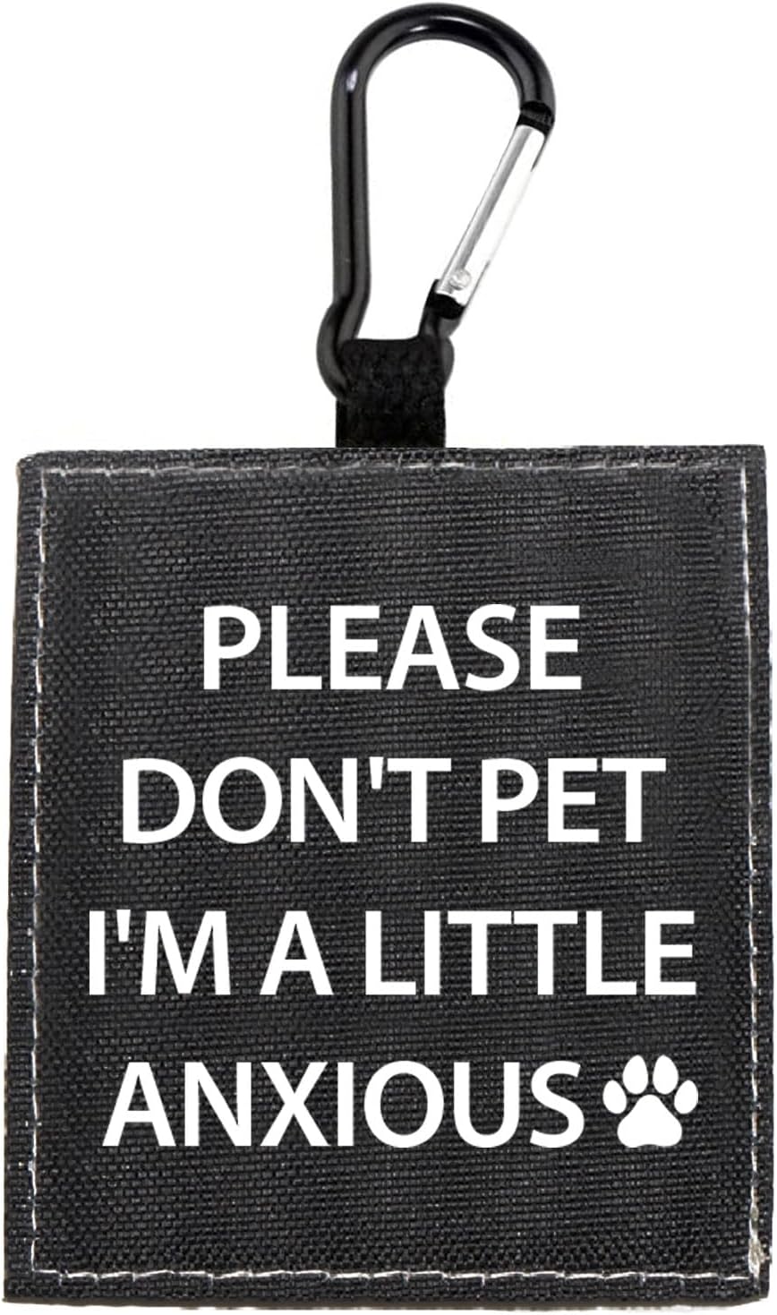 Funny Dog Leash Sleeve Please Don't Pet I'm a Little Anxious Pet Leash Wrap Wrap Alert Hanging ID Patch Tag (Little Anxious-Tag)