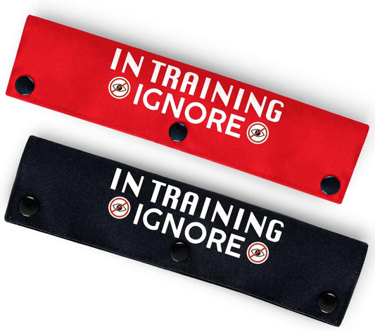 in Training Ignore Dog Leash Sleeve, Funny Yellow Dog Leash Wrap Alert Hanging ID Patch Tag, in Training Leash Wrap Service Dog Leash Wrap Pet Birthday Gifts for Dog Owners