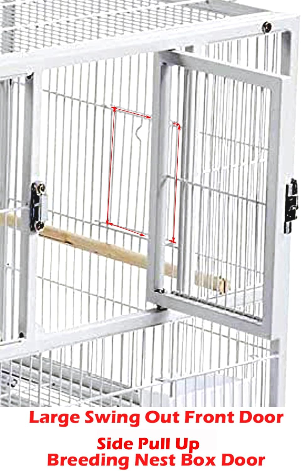 Single/Double/Triple Stackable Center Divided Breeder Breeding Bird Flight Double Rolling Cage for Aviaries Canaries Cockatiels Lovebirds Finches Budgies Small Parrots (White, Triple)