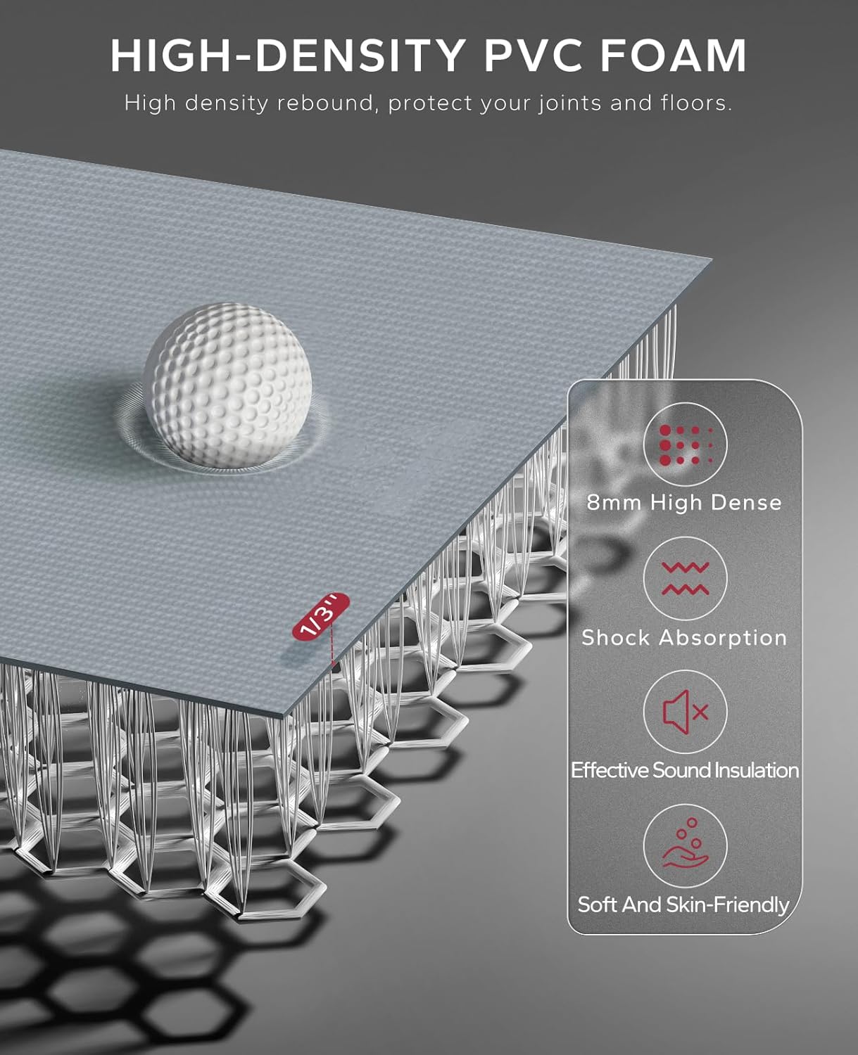 HAPBEAR Extra Large Exercise Mat-7'x5'/6'x8'/6'x9'/6'x10'/6'x12'x8mm(1/3 inch),Non-Slip, Ultra Durable, Thick Workout Mats for Home Gym Flooring Cardio, Yoga Mats for Fitness, High-Density Exercise Mat, Shoes-Friendly