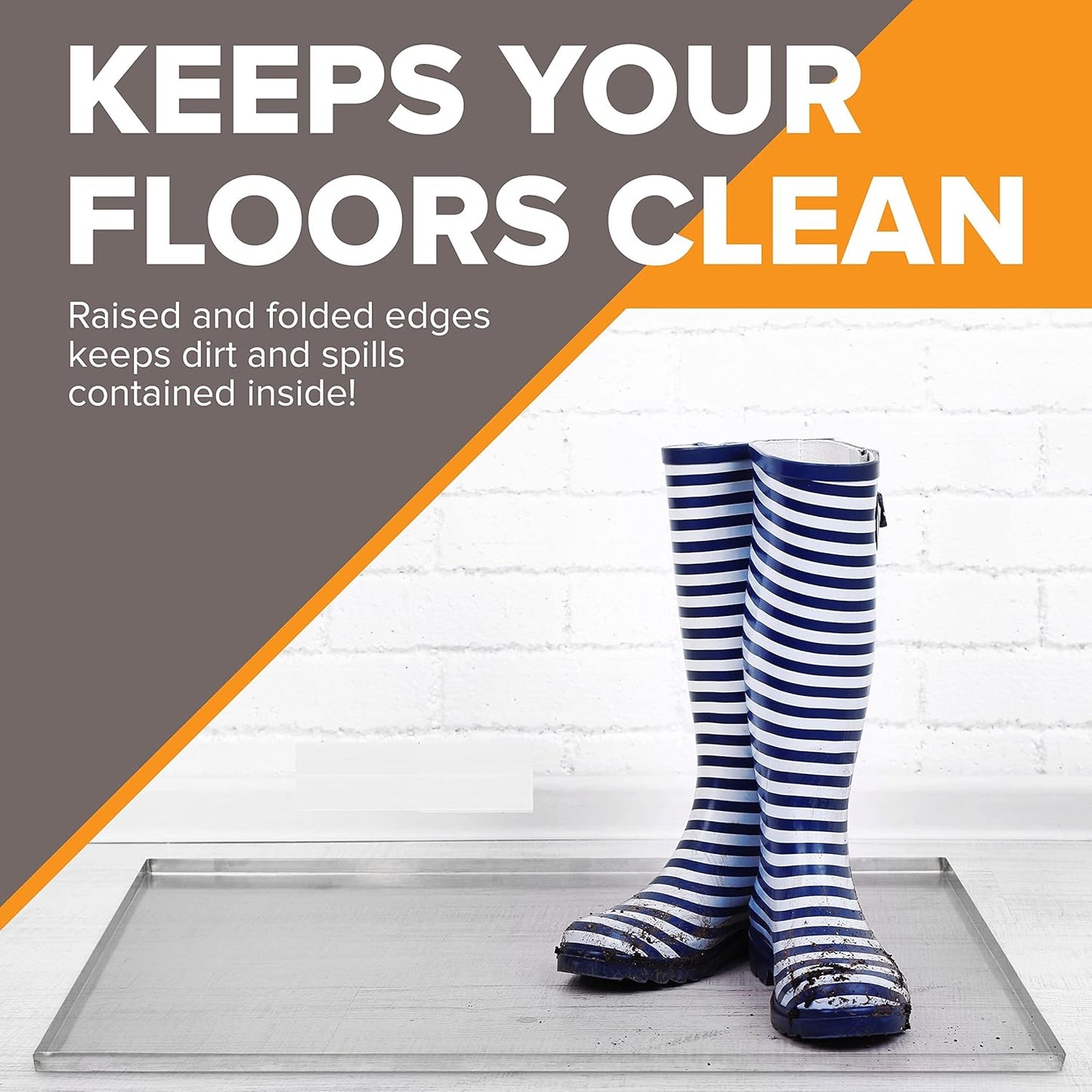 47" x 27" Metal Replacement Dog Crate Pan Chew Proof Crack Proof Pet Kennel Tray Central Dog Training Crate Pan Pet Supplies, Stainless Steel, 1" H