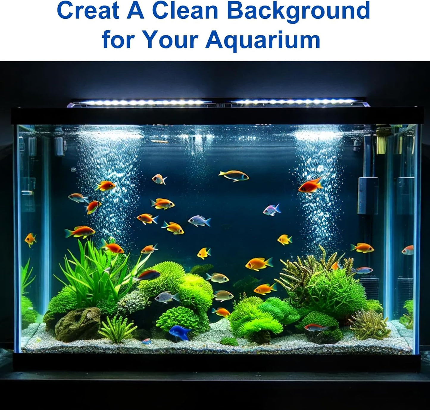 ELEBOX Aquarium Background Blue Black Fish Tank Background Wallpaper Double-Sided Aquarium Backing, Aquarium Decorations for 10 Gallon 20 Gallon Aquarium 11.8" x 24.4"
